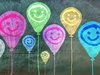 Bunte Luftballons mit Smileys