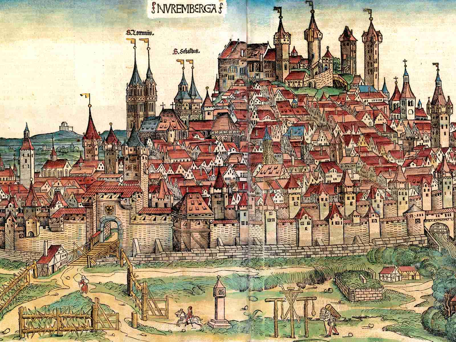 Nürnberger Stadtansicht, Holzschnitt 1493