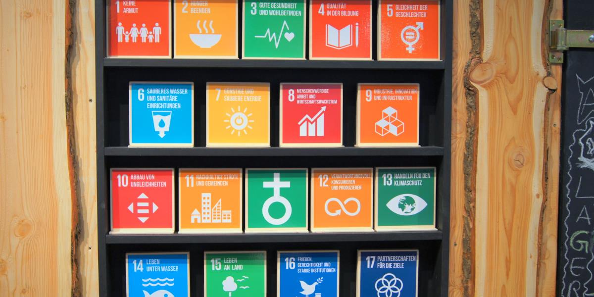 Icons mit den 17 UN-Zielen für nachhaltige Entwicklung