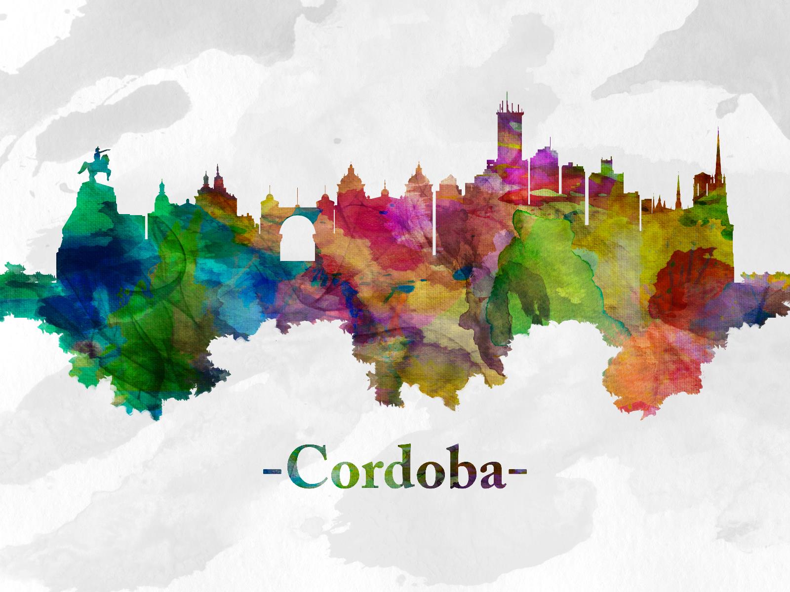 Zeichnung der Skyline von Cordoba