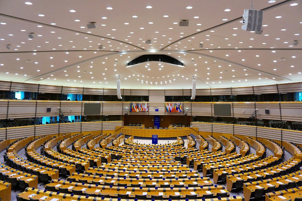 Plenarsaal im Europaparlament in Brüssel